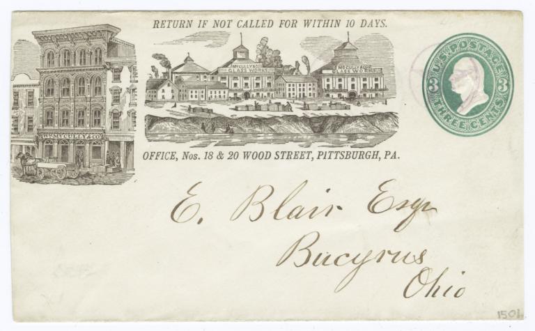 Wm. McCully & Co. Glass Works. Envelope - Recto