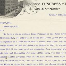 James W. Tufts. Letter