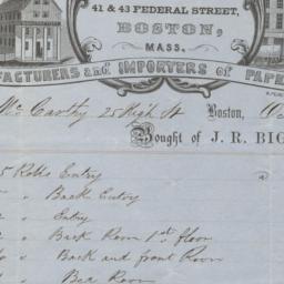 J. R. Bigelow & Co.. Bill