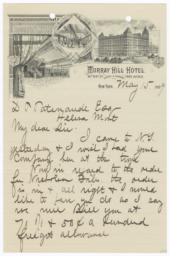 Murray Hill Hotel. Letter - Recto