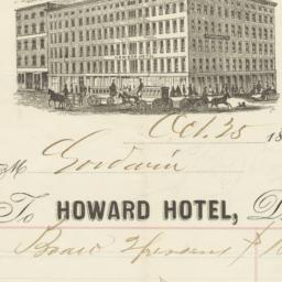 Howard Hotel. Letter