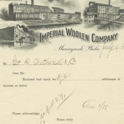 Imperial Woolen Company. Bill