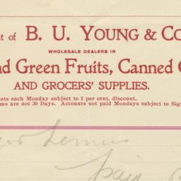 B. U. Young & Co.. Bill