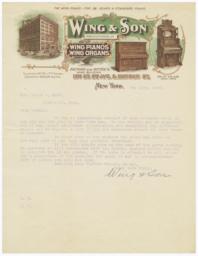 Wing & Son. Letter - Recto