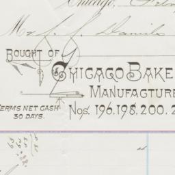 Chicago Bakery Company. Bill
