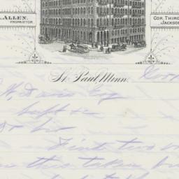 Merchants Hotel. Letter