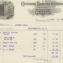 Ontario Biscuit Company. Bill