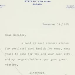 Letter: 1950 November 14