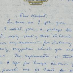 Letter: 1962 May 7