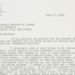 Letter: 1963 June 17