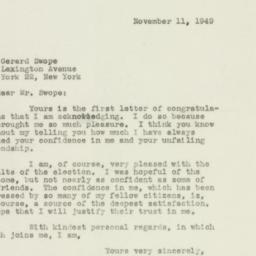 Letter: 1949 November 11