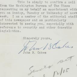 Letter: 1950 December 7