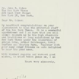 Letter: 1961 April 28