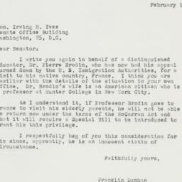 Letter: 1955 February 15