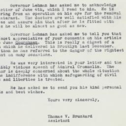 Letter: 1962 June 7