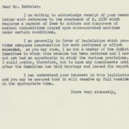 Letter: 1952 February 18