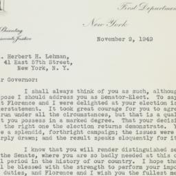 Letter: 1949 November 9