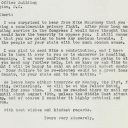Letter: 1958 July 19
