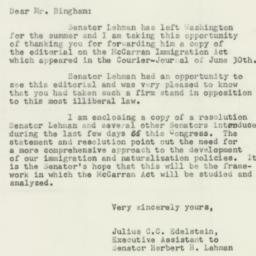 Letter: 1952 July 14