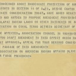 Telegram: 1950 February 6