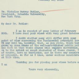 Letter: 1934 February 26