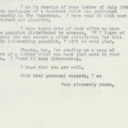 Letter: 1953 August 3