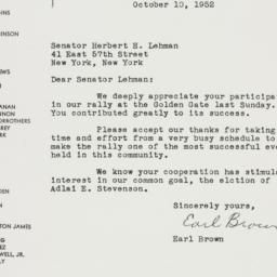 Letter: 1952 October 10