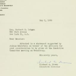 Letter: 1960 May 2