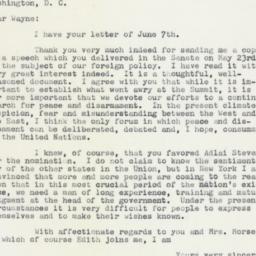 Letter: 1960 June 9