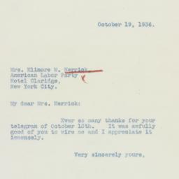Letter: 1936 October 19