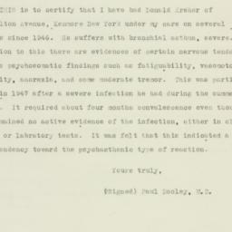 Letter: 1950 November 19
