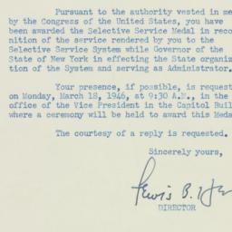 Letter: 1946 March 1