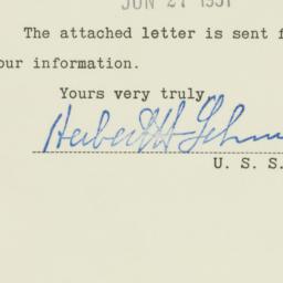 Memorandum: 1951 June 27