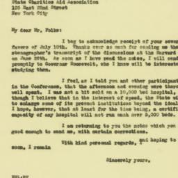 Letter: 1929 July 15