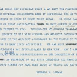 Telegram: 1943 February 16