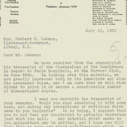 Letter: 1929 July 10