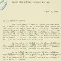 Letter: 1938 August 18