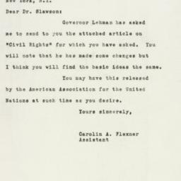 Letter: 1948 February 26