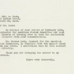 Letter: 1948 February 21