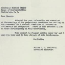 Letter: 1954 May 18