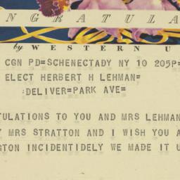 Telegram: 1949 November 10