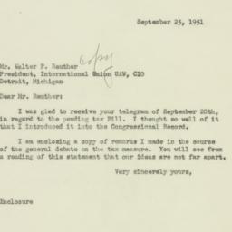 Letter: 1951 September 25