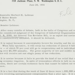 Letter: 1954 June 28