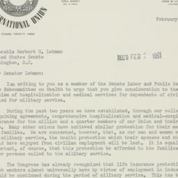 Letter: 1951 February 1