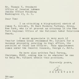 Letter: 1951 March 16