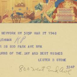 Telegram: 1948 March 27