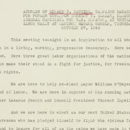 Letter: 1949 October 28
