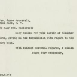 Letter: 1931 December 1