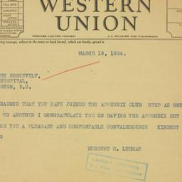 Telegram: 1934 March 19