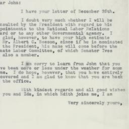 Letter: 1954 January 2